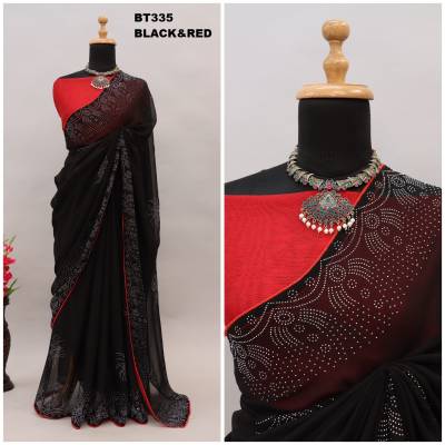 D.NO. BT335 COLOUR’S BY BT GEORGETTE SAREE MANUFACTURER IN INDIA